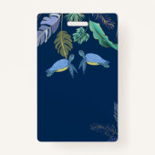 Badge Tortues de mer Mariage bleu jaune (Dos)