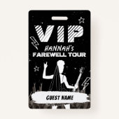 Badge Tour d'adieu Pass VIP Punk Rock Enterrement de vie (Devant)