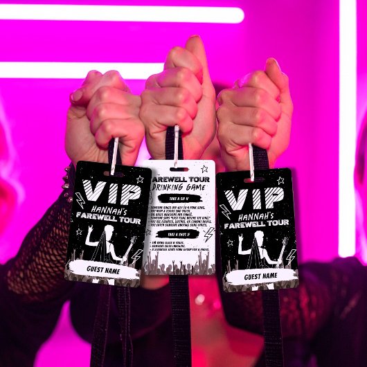Badge Tour d'adieu Pass VIP Punk Rock Enterrement de vie