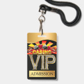 BADGE TOUR DE COU CASINO VIP (Avant avec lanière)