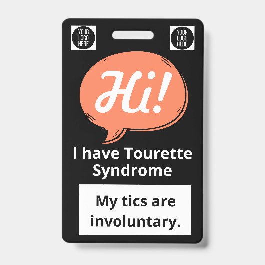 Badge Tourette Syndrome Speech Bubble Volunteer Lanyard  (Front)