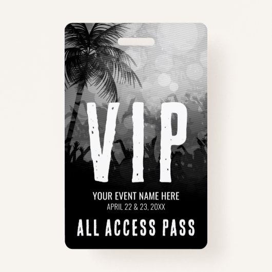 Badge TOUS LES ACCÈS Black White Event VIP (Dos)
