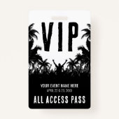 Badge TOUS LES ACCÈS Black White Event VIP (Devant)