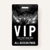 Badge Tous les accès Pass Black White Event VIP (Devant)