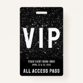 Badge Tous les accès Pass Black White Event VIP (Devant)