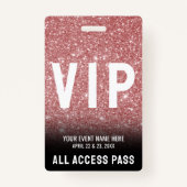 Badge Tous les accès Rose Rose Gold VIP (Devant)