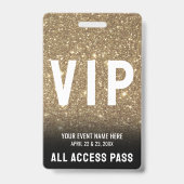 Badge Tout Accès Or Noir VIP (Avant)