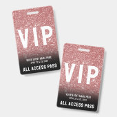 Badge Tout Accès Rose Gold VIP (Avant & arrière)