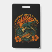 Badge Tout Vient En Vagues Rétro (Arrière)