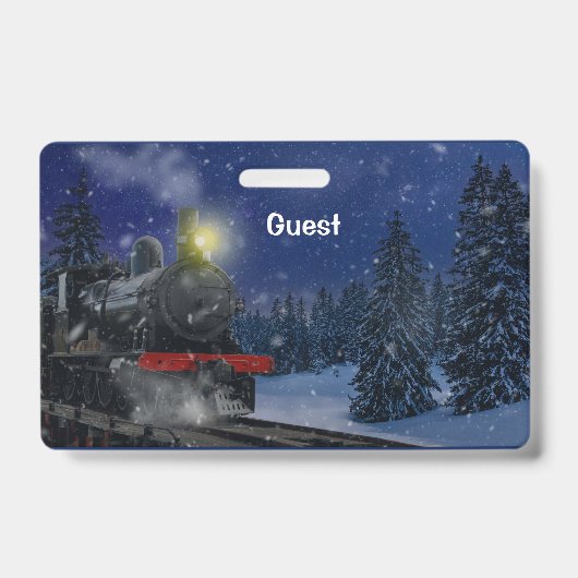 Badge Train de Noël dans la neige (Avant)