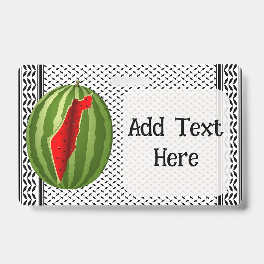 Badge Tranche de carte de la Palestine de pastèque (Avant)