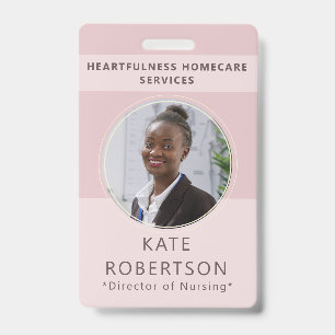 Badge Travailleur de la santé en rose doux
