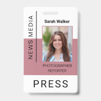 Travailleur de presse ID employé des médias en ros