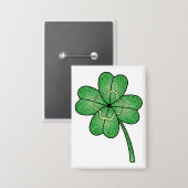 Badge Trèfle à quatre feuilles pailleté (Recto/Verso)