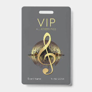 Badge Trèfle à trois croches VIP Tout Accès Luxe Gris Mo