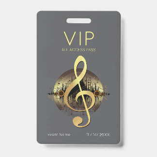 Badge Trèfle à trois croches VIP Tout Accès Luxe Gris Mo