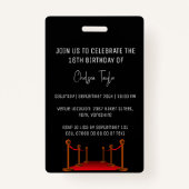 Badge Trendy Sweet 16 Bus Access Barcode Invitation VIP (Dos)