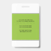 Badge Triangles géométriques vert citron Infirmière dipl (Arrière)
