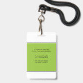 Badge Triangles géométriques vert citron Infirmière dipl (Arrière avec lanière)