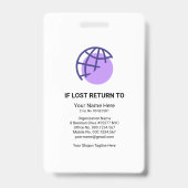 Badge Triangles gris monochrome Personnel de sécurité ID (Arrière)