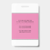 Badge Triangles roses géométriques Infirmière autorisée (Arrière)