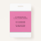 Badge Triangles roses géométriques Infirmière autorisée (Dos)