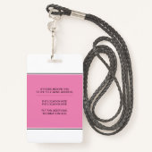 Badge Triangles roses géométriques Infirmière autorisée (Derrière avec lanière)