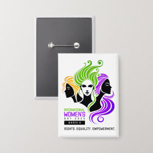 Badge Trio coloré stylisé de femmes IWD 2025