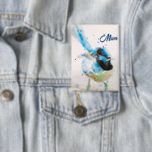 Badge Troène bleu Wrens Aquarelle Bébé Bleu Australien (Insitu)