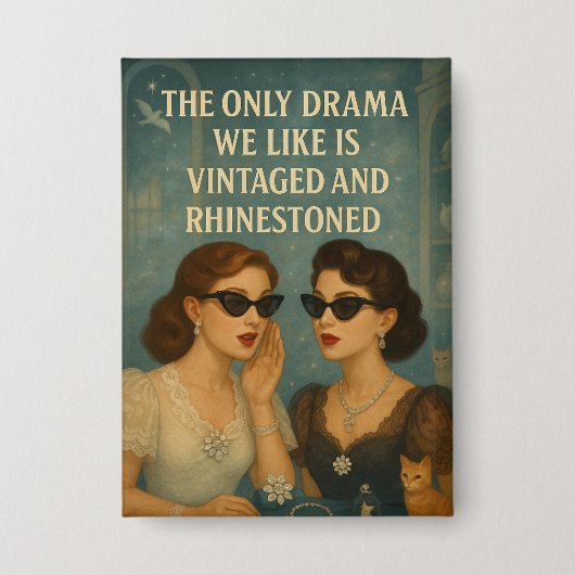 Badge Trucs de violet Vintage Rhinestone Drama Pin (Recto)