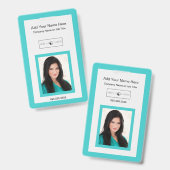 Badge Turquoise ajouter l'identification du logo photo (Recto et verso)