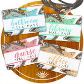 Badge turquoise et chocolat strokies SALLE DE BAINS PASS