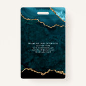 Badge Turquoise Gold Agate Marbre Business Logo Identifi (Dos)