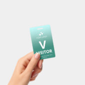 Badge Turquoise Gradient Ajouter votre logo Visiteur (Manuel / portable)