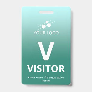 Badge Turquoise Gradient Ajouter votre logo Visiteur