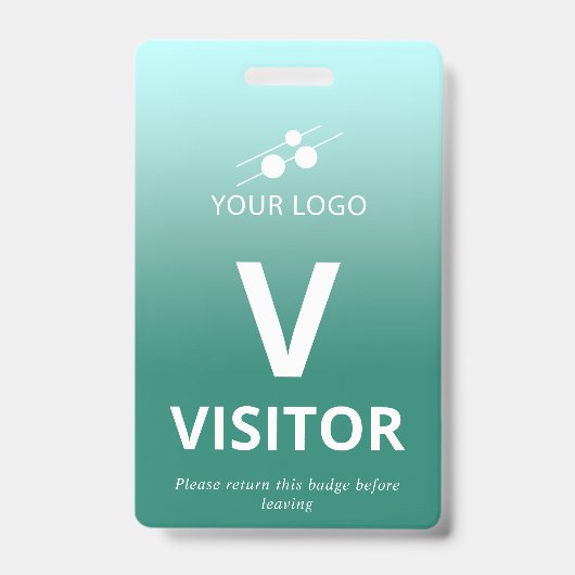 Badge Turquoise Gradient Ajouter votre logo Visiteur (Avant)