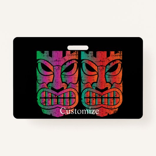 Badge Twin Tiki Sculptures Thunder_Cove Porte-Badge (Devant)