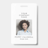 Badge Typographie chic Photo QR Code ID petite entrepris (Avant)