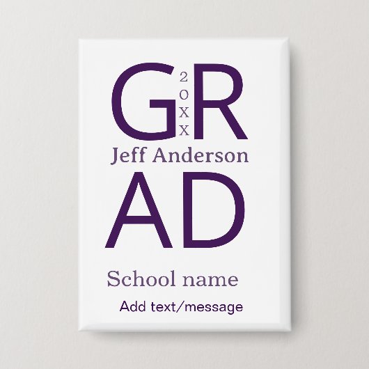 Badge Typographie de graduation moderne simple minimale (Recto)
