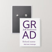 Badge Typographie de graduation moderne simple minimale (Recto/Verso)