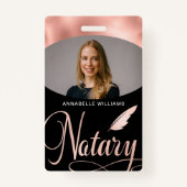 Badge Typographie de l'or du Rose Notaire (Devant)