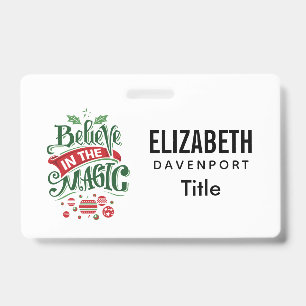 Badge Typographie de Noël Croyez en la Magie
