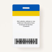 Badge Ukraine Drapeau Volontaire Photo Nom du logo (Dos)