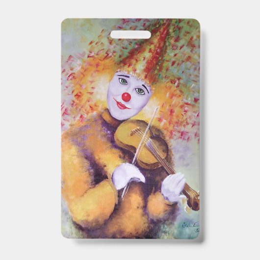 Badge Un clown doux jouant du violon (Avant)