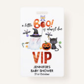 Badge Un petit Boo Halloween Bowtie Baby shower VIP (Devant)