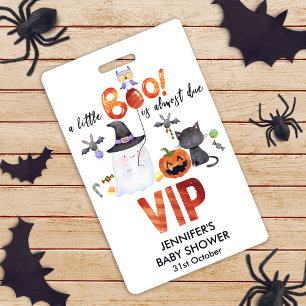 Badge Un petit Boo Halloween Bowtie Baby shower VIP