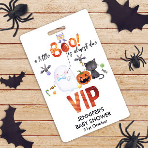Badge Un petit Boo Halloween Bowtie Baby shower VIP