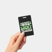 Badge Un professeur chanceux professeur rétro groovy St- (Manuel / portable)