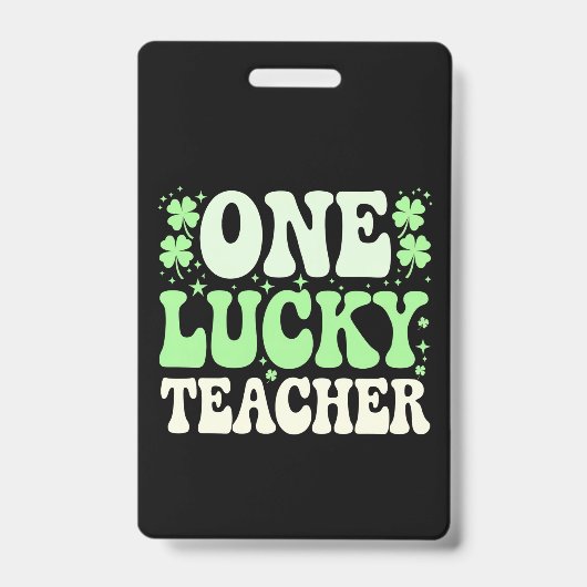 Badge Un professeur chanceux professeur rétro groovy St- (Avant)