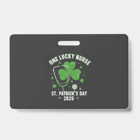 Badge Une infirmière chanceuse Saint-Patrick 2026 Paille (Avant)